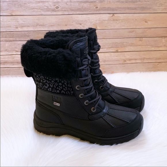 UGG Shoes - UGG Adirondack III Snow Leopard Black Waterproof Boots